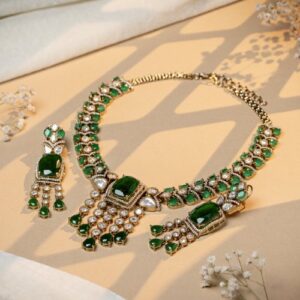 Serene Green Radiance Kundan AD Set - 30% OFF