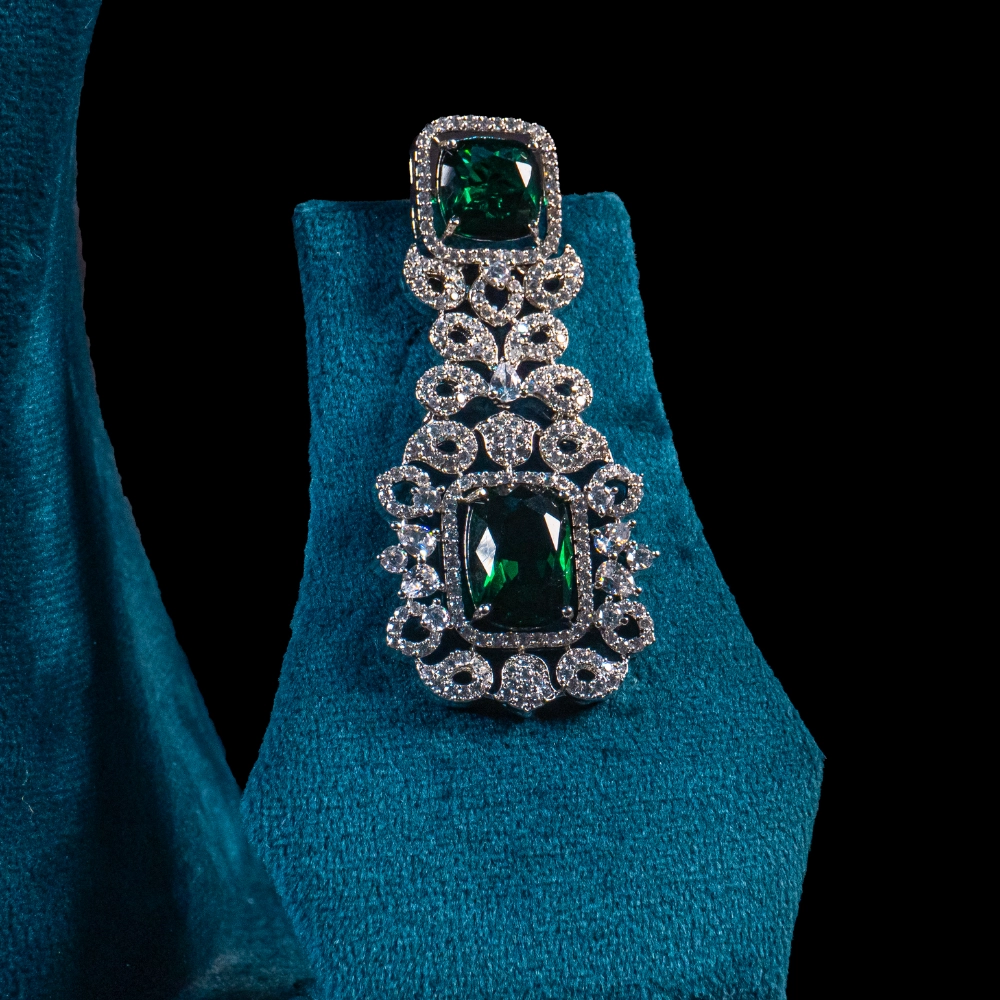 AD Stone Choker Set – Glamorous Green Radiance - Image 3