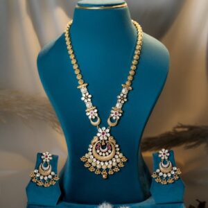 Golden Glow Kundan Long Set - 30% OFF