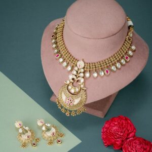 Majestic Dawn Kundan Necklace Set - 30% OFF
