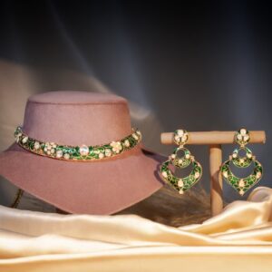 Royal Green Kundan Hasli set - 30% OFF