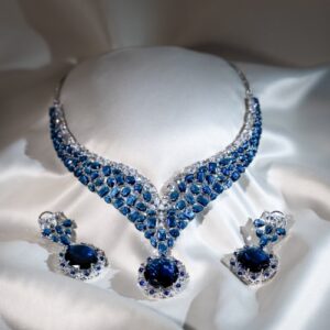 Blue Radiance AD Necklace Set - 30% OFF