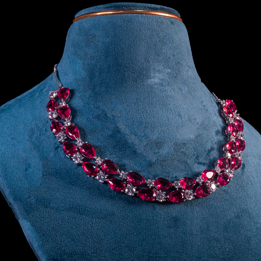 AD Ruby Stone Necklace – Timeless Ruby Radiance - Image 3