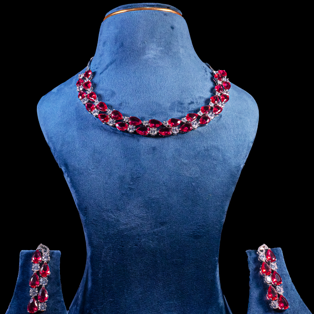 AD Ruby Stone Necklace – Timeless Ruby Radiance