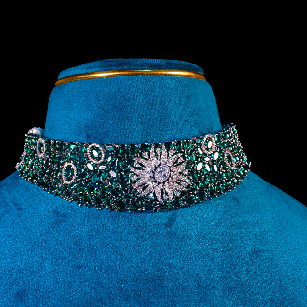 AD Stone Choker Set – Radiance in Green - Image 3