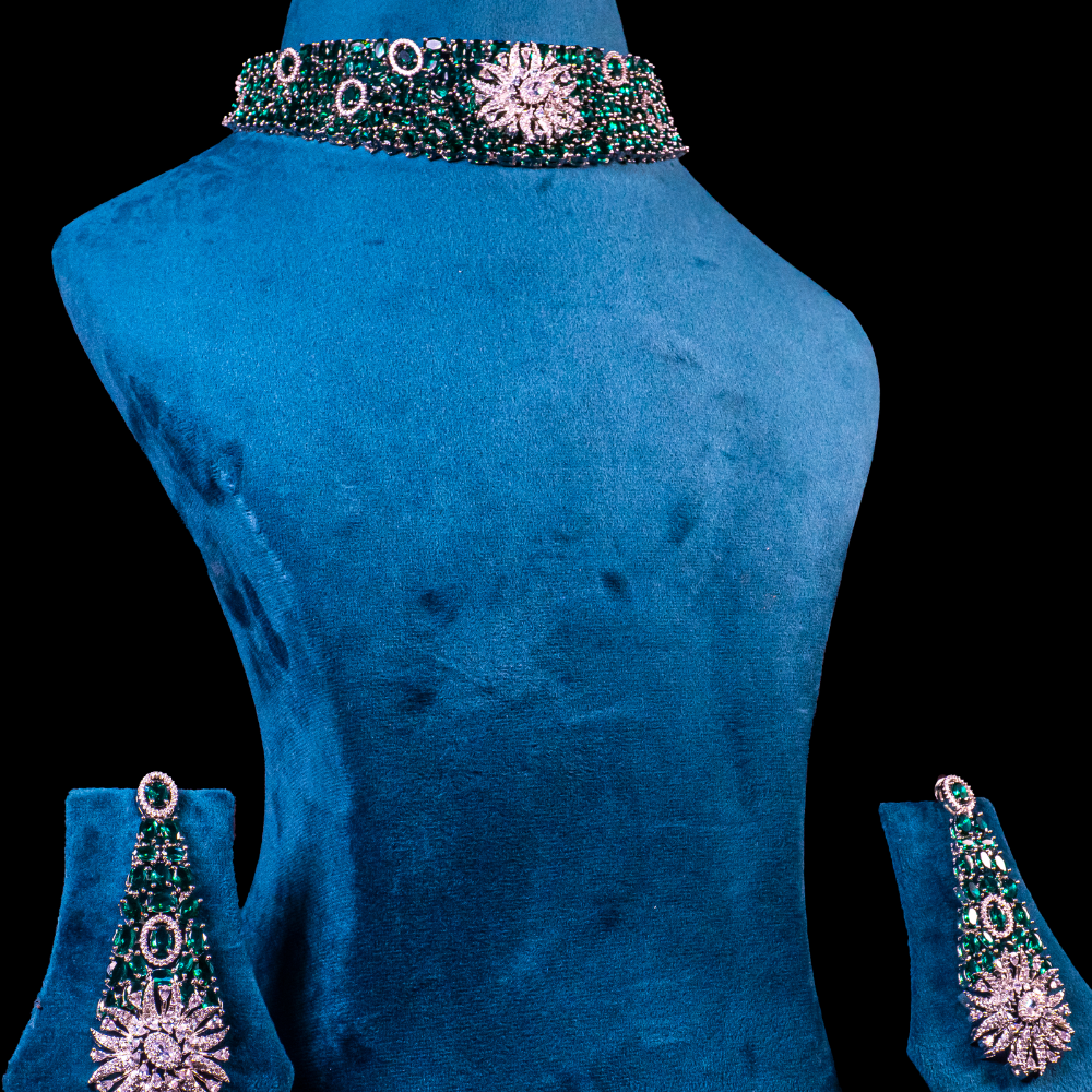 AD Stone Choker Set – Radiance in Green