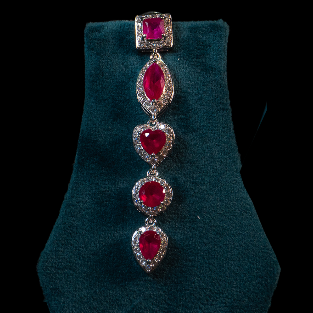 Elegant AD Stone Jewelry Set – Pink Sparkle Collection - Image 2