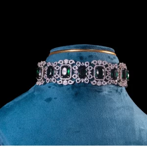 AD Stone Choker Set – Glamorous Green Radiance