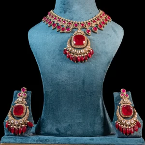 Kundan Polki Set – Regal Ruby Grandeur