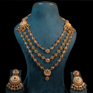 Royal Kundan Three Layer Set – Gold Finish