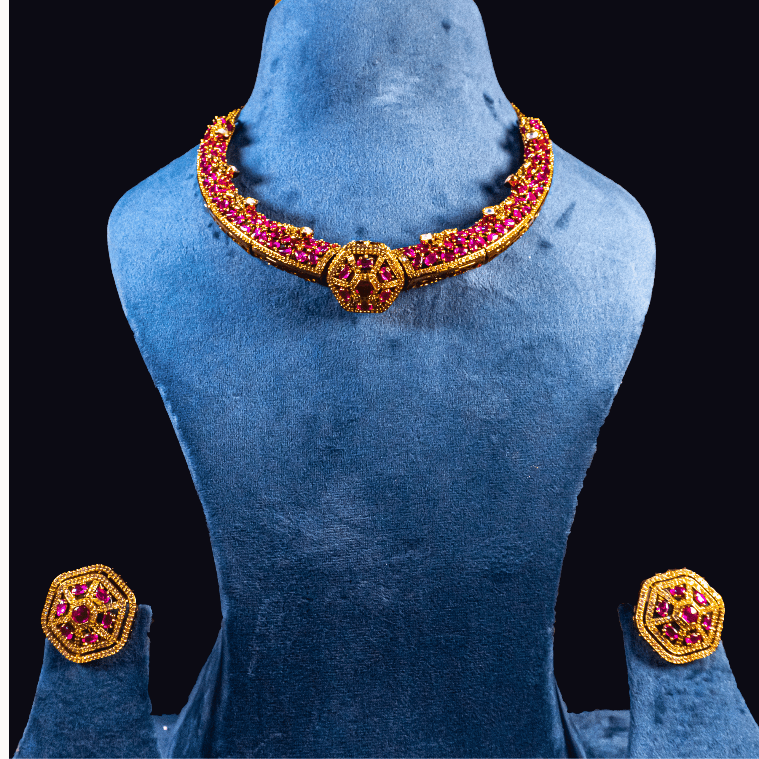 Rajwadi Brass Choker – Royal Pink Kundan Grace
